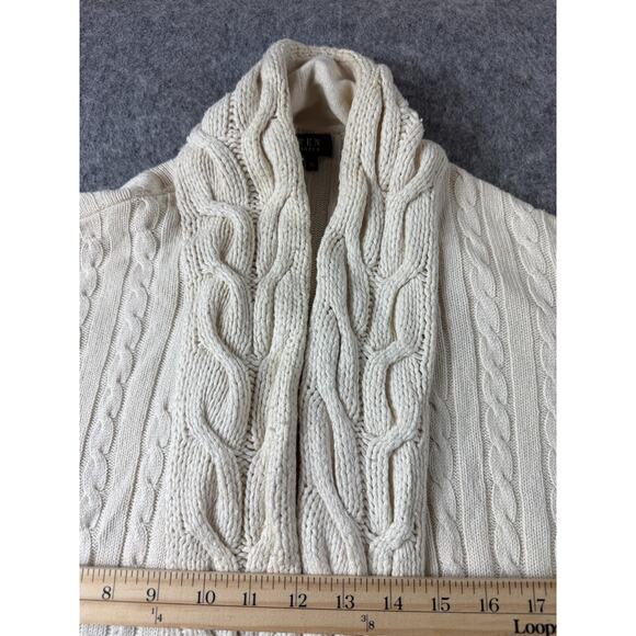 Ralph Lauren Cardigan Sweater Cable Knit Silk Cashmere Size XL Cream READ - Picture 13 of 16